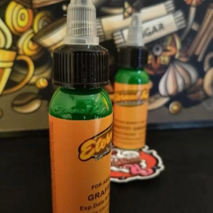 Tinta Tato Eternal Ink 30Ml 1Oz Graffity Green Botol Embos Timbul Eternal Ink Tattoo