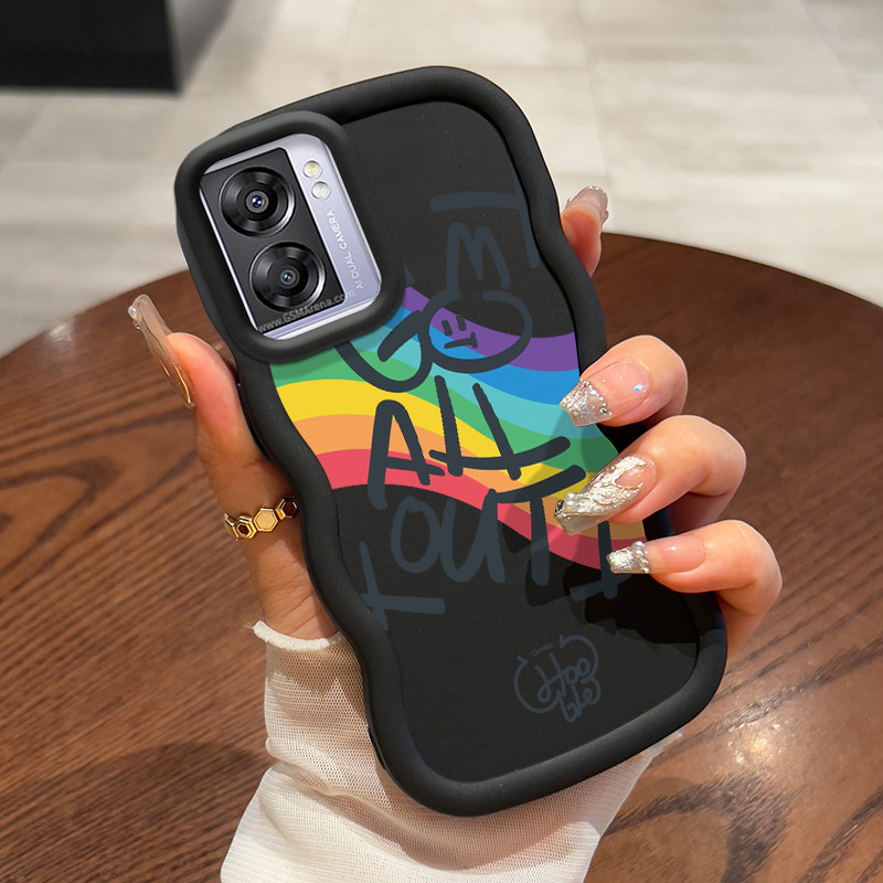 Casing Untuk OPPO A57 2022 A77 2022 A57s A57e A77s Case Casing Bahasa Inggris Rainbow pola HP Cesing