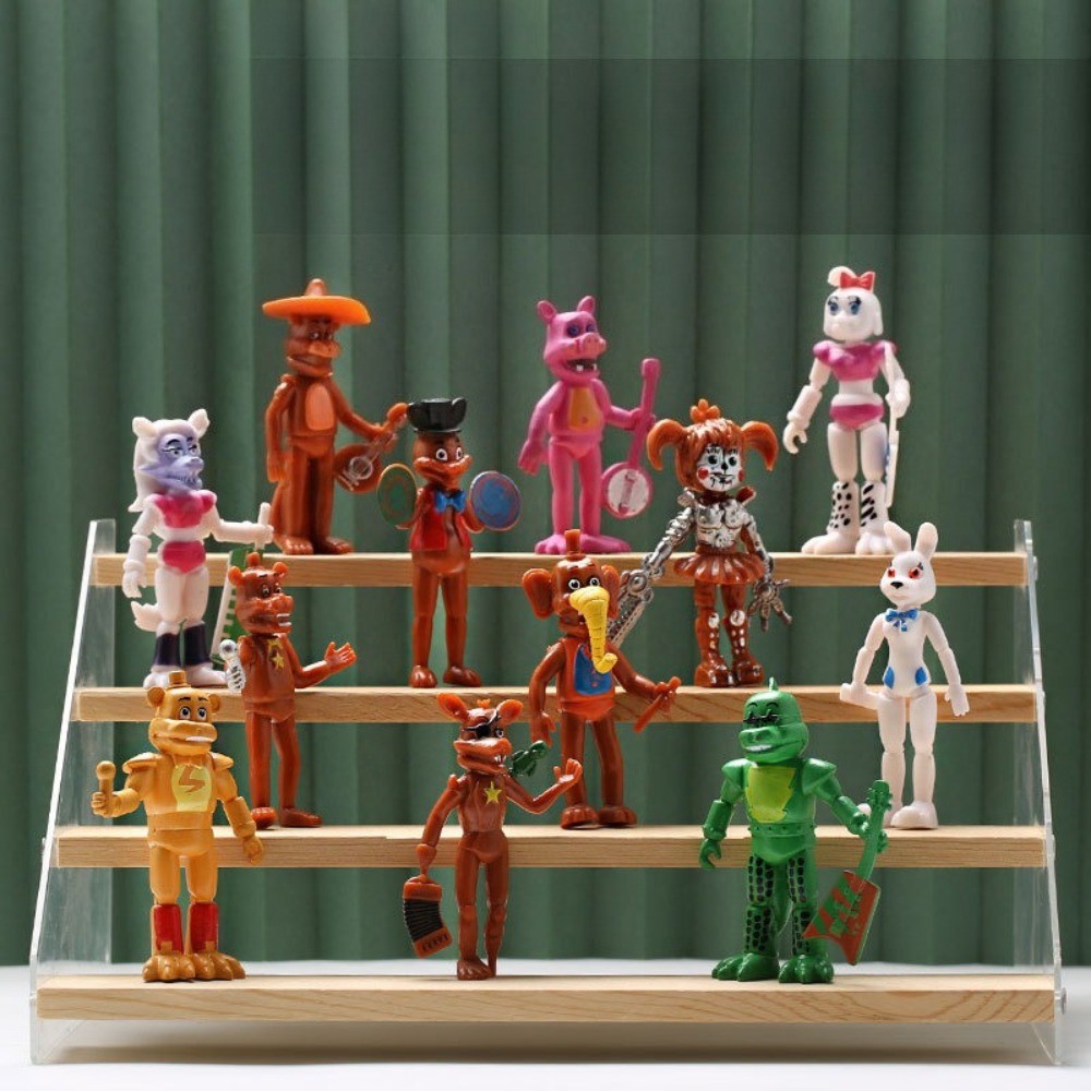 12pcs 3.5 inch FNAF Security Breach Series Bonnie Bear Action Figure Luminous Detachable Joint