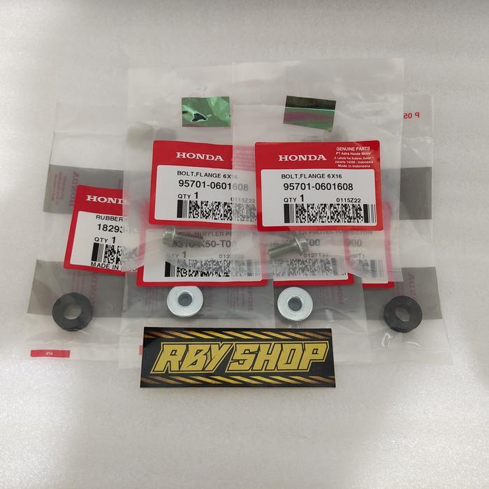 Baut Set Bosh karet Cover Knalpot Vario Beat Scoopy Genio Original AHM
