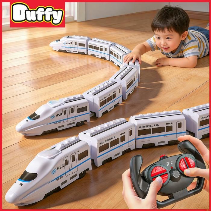 Duffy toys(COD) Remote Control Kereta Api Rel Kecepatan Tinggi Mainan Anak-anak / Kereta api