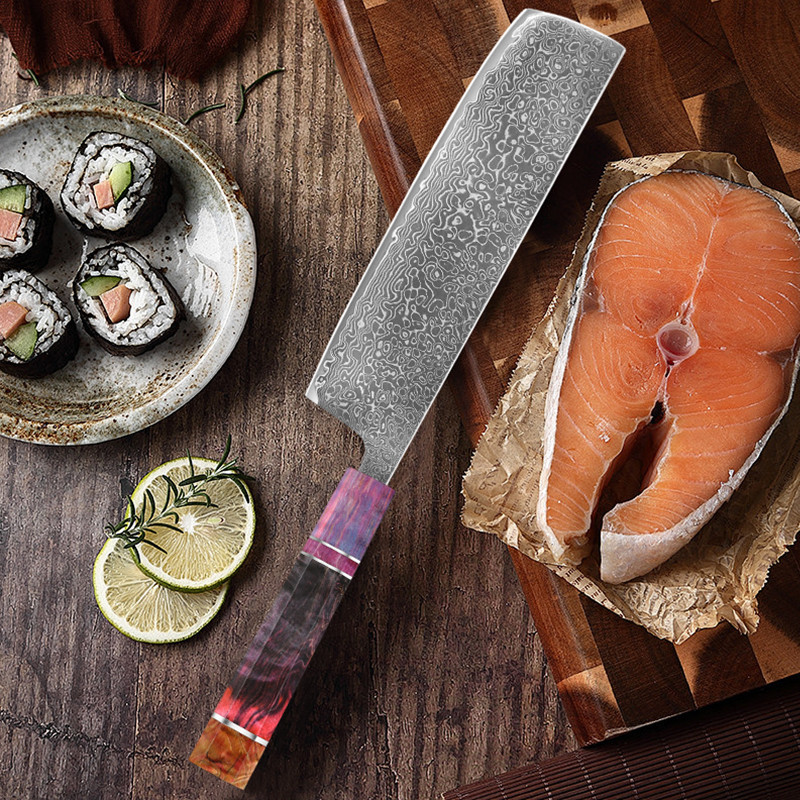 1-5 PCS Kitchen Knife set Damascus Steel Japanese chef Knife Santoku Knife Nakiri Knife kiritsuke