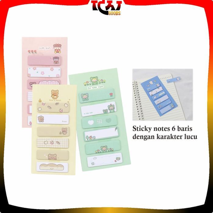 [COD] IG A79 Sticky Note 6 Baris 120 Lembar Karakter Lucu / Kertas Memo Pembatas Buku Perlengkapan