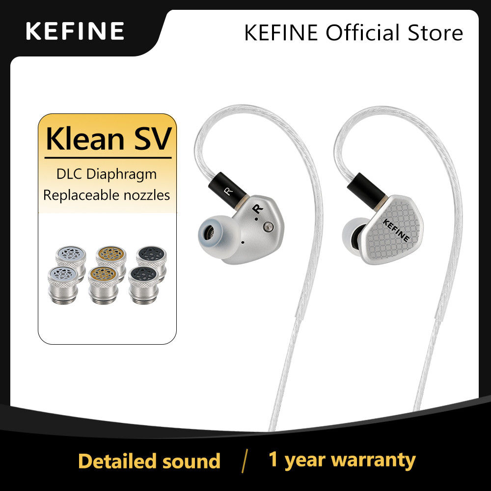 KEFINE Klean SV 10mm DLC Diaphragm Dynamic Driver Hifi Wired IEM Earphones with Metal Housing &