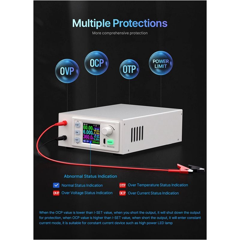 RD RK6006-C 60V 6A 4 Digit AC To DC Adjustable Digital Control Stabilized Lab Bench Power Supply