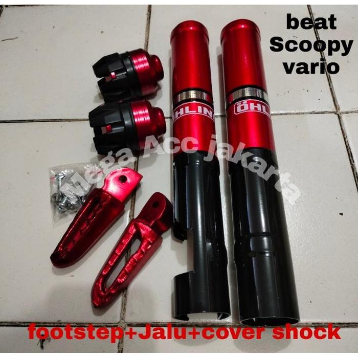 (3in1) footstep warna vario+jalu as+cover shock OHLINS depan vario beat scoopy *
