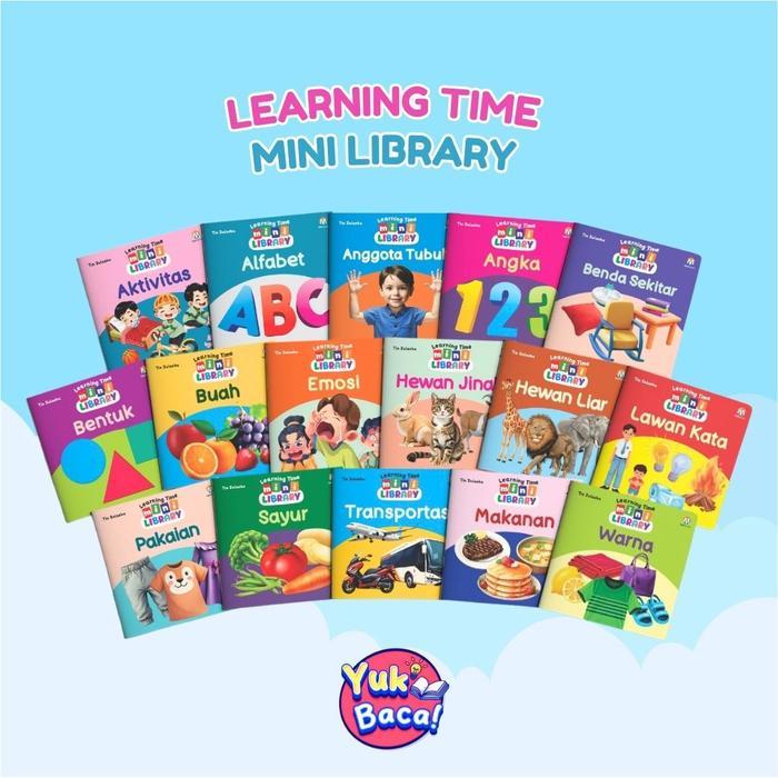 Ziyadbooks Learning Time Mini Library - 1 paket isi 16 - Buku Edukasi Bayi Thin Boardbook