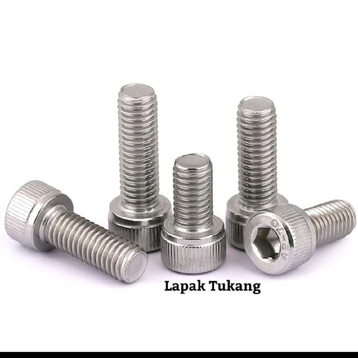Baut L Hex Stainless M2 Panjang 4 mm Kepala Hex