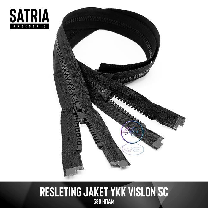 RESLETING ZIPPER JAKET YKK VISLON 30 CM (12 INCH) 580 HITAM