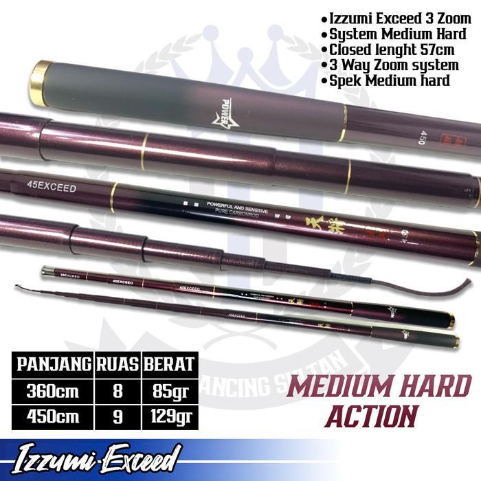 Pancing Joran Tegek Izumi Exceed 3 Zoom System Medium Hard Cod Gratis Ongkir