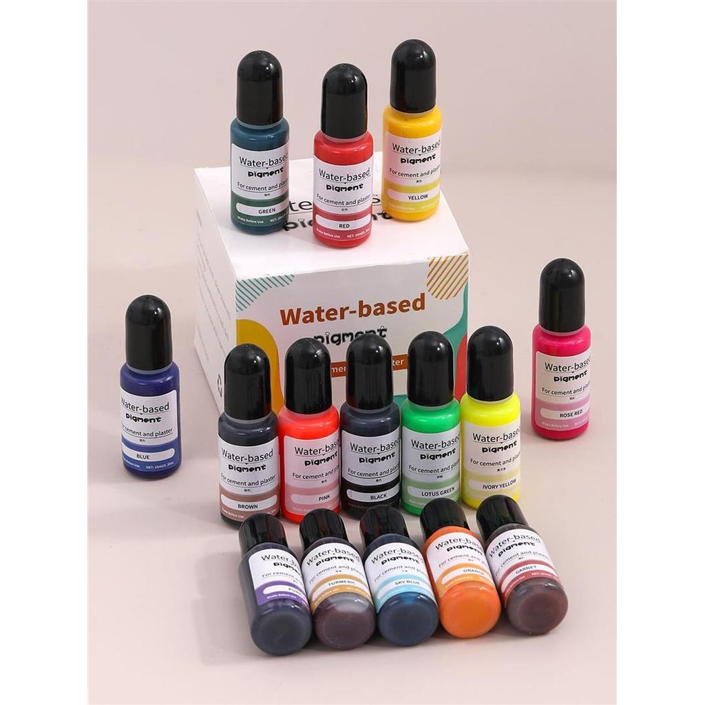 15Colors/Set 10ml Gypsum Cement Pigment Liquid Colorant Dye Gypsum Powder Color Concentrate Plaster
