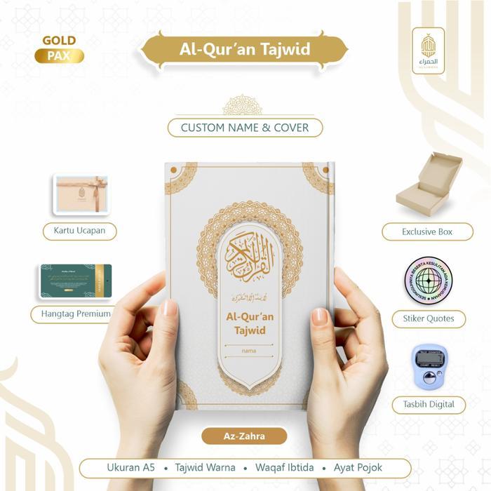 Free Tulis Nama di Cover Al Quran Custom Nama A5 Tajwid Eksklusif Azzahra Series Alhambra Quran
