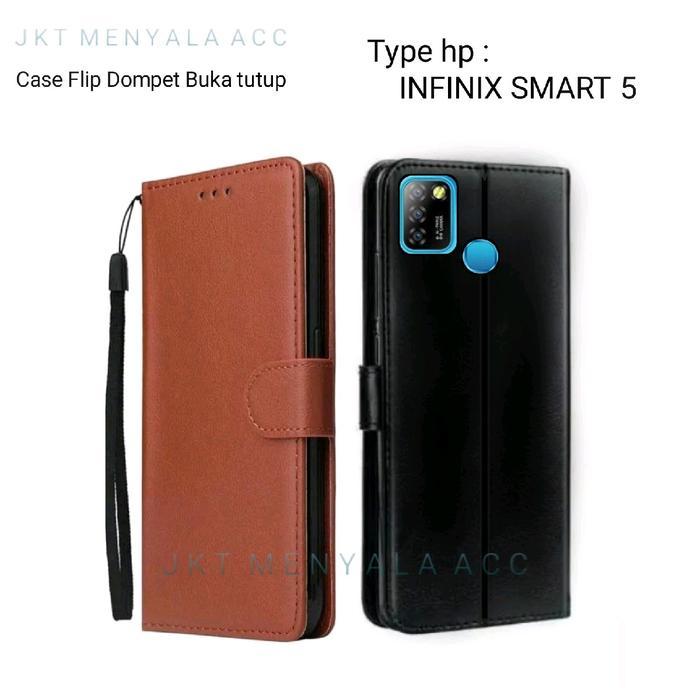 Case Untuk Infinix Smart 5 Flip Cover Wallet Leather Casing Dompet Kulit ( Case Untuk Infinix Smart