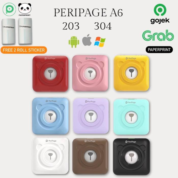 Peripage A6 203 304 Dpi 57X30 Mini Printer Bluetooth Dupe Paperang Tbk
