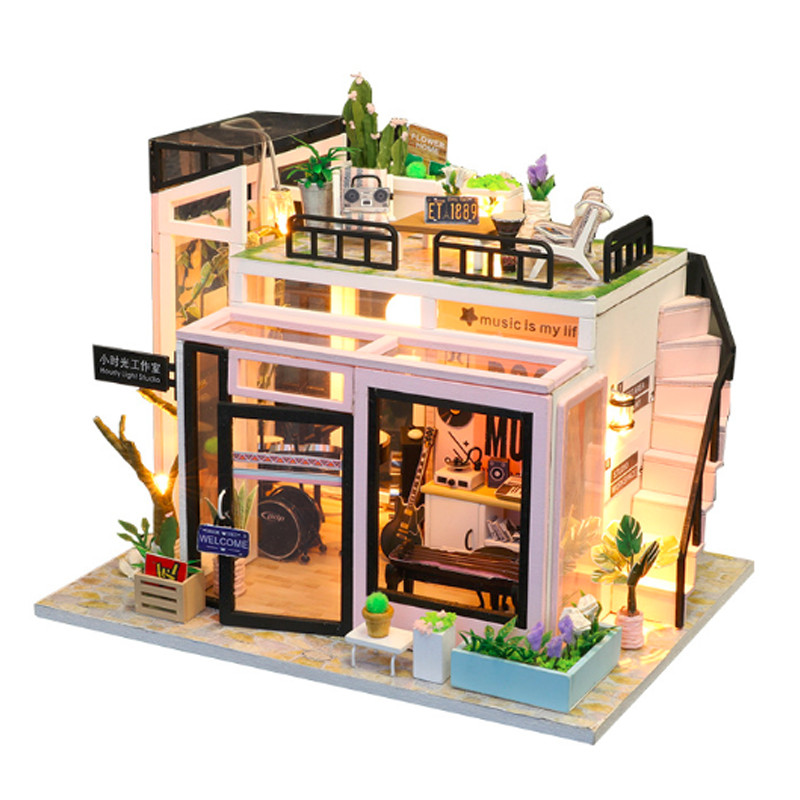 Creative DIY Children Adult Miniature Doll house Wooden Kits