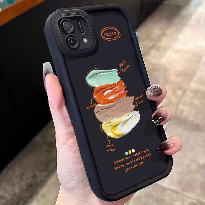 Casing Hp untuk OPPO A16K A16E Case Cat warna Kasing silikon Cesing modern Softcase Kesing