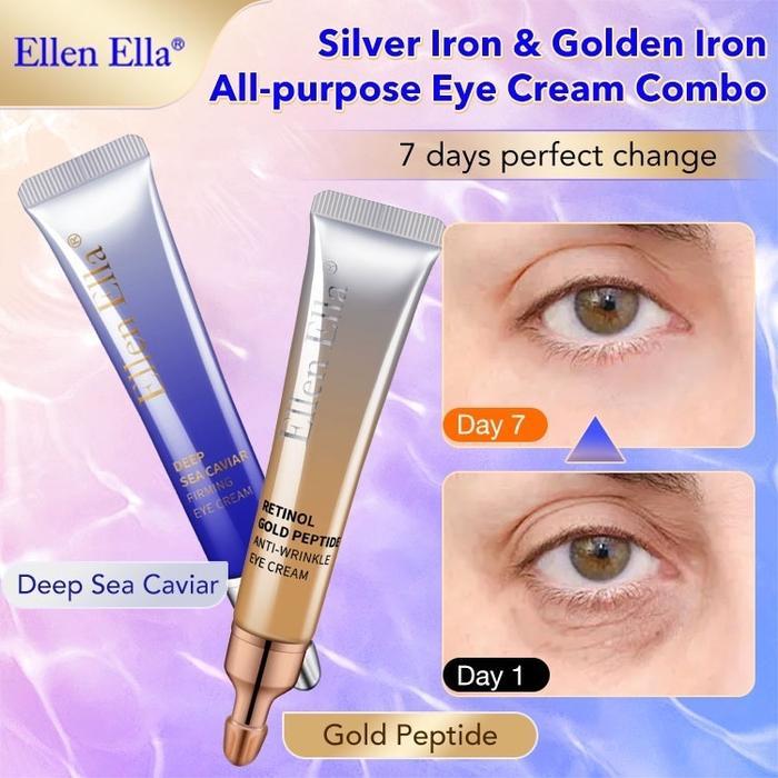 [BPOM] ELLEN ELLA 2PCS Pagi & Malam Eye Cream Set Krim Mata Remove Dark Circles Eye Bags Wrinkles