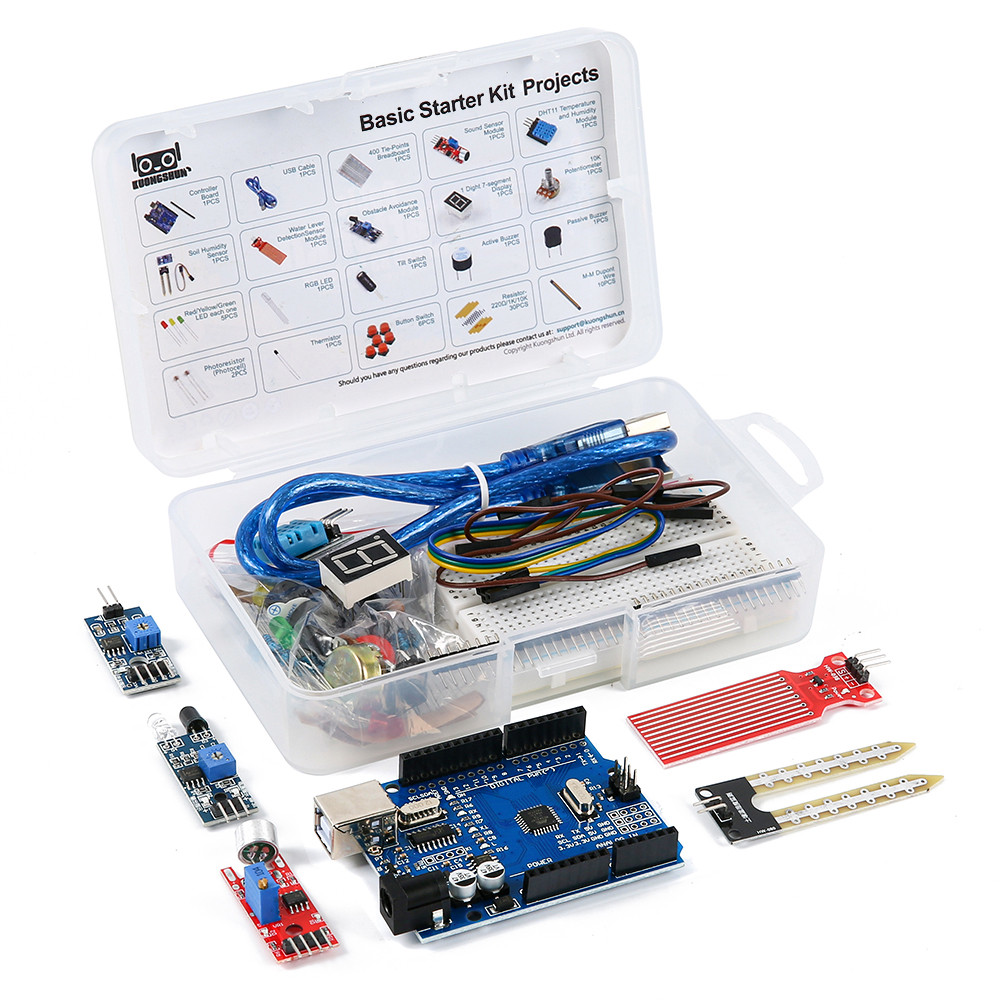 Kit Starter Dasar untuk Proyek Arduino Uno R3 dengan Komponen Elektronik Lengkap dan Tutorial DIY
