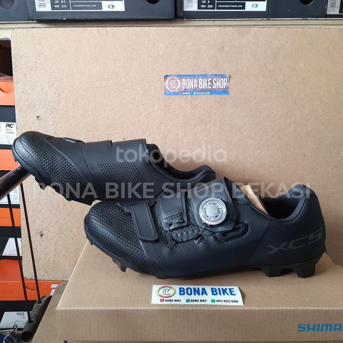 Sepatu Shimano XC5 XC502 Wide Black - cleat clip shoes mtb