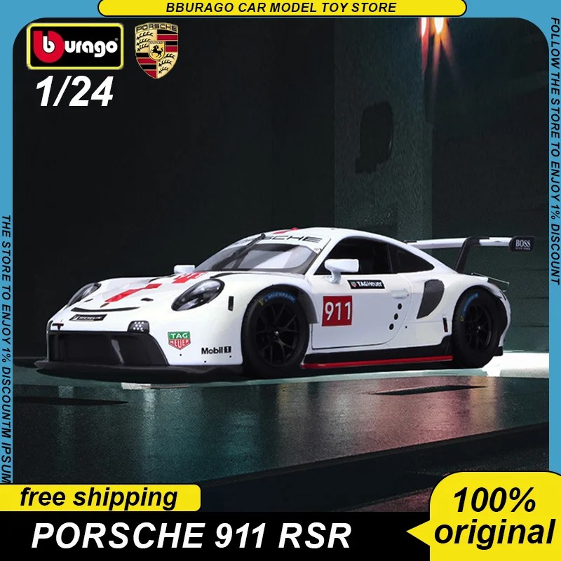 Bburago 1:24 Porsche 911 Rsr Gt 2020 911 Rsr Lm Car Diecast Model