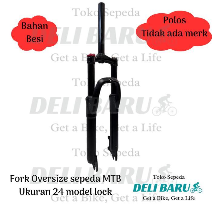 Polygon Fork 24 Steel Sepeda Mtb Garpu Besi Oversize 28.6 Suspension With Lock Preload Travel 120