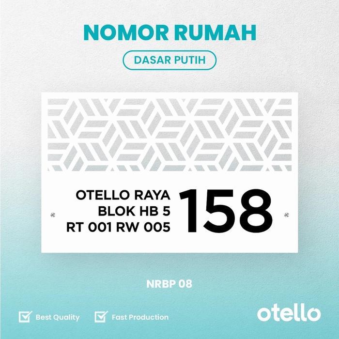 Otello Papan Alamat Rumah Custom Akrilik Laser Bolong + Uv Nomor Rumah Kost House Number Exclusive