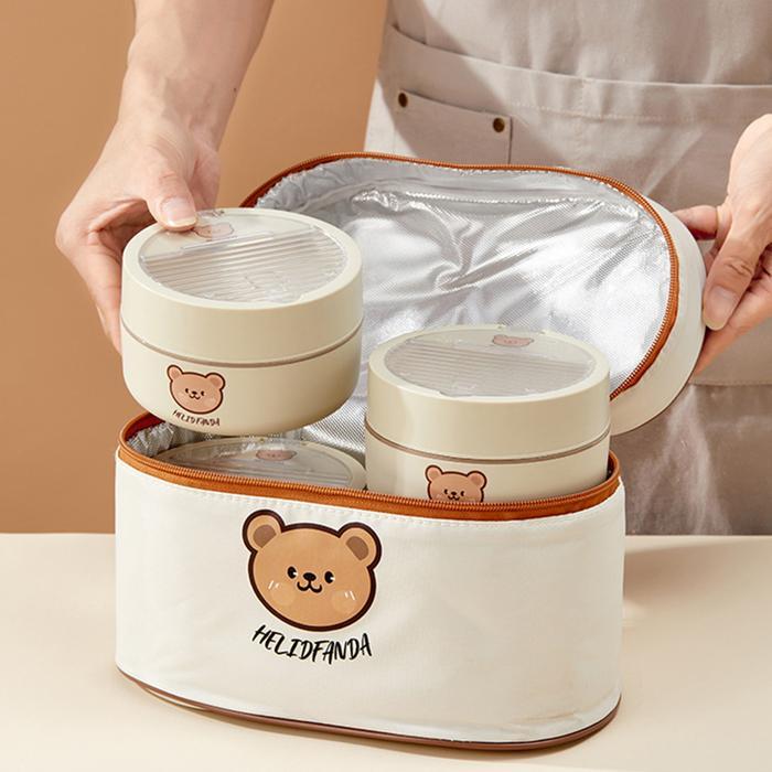 Inaso Tempat Bekal Makanan Dan sendok Makan Tahan Panas Termos Sup Anti Tumpah Penyimpanan Makanan