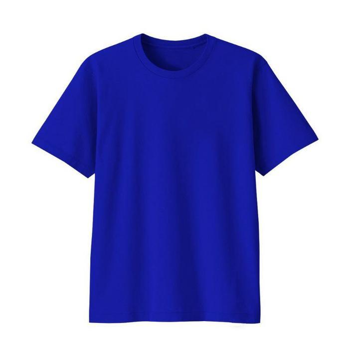 Kaos Polos Lengan Pendek Warna Biru Bca Pria dan Wanita Sablon Kain Polyester