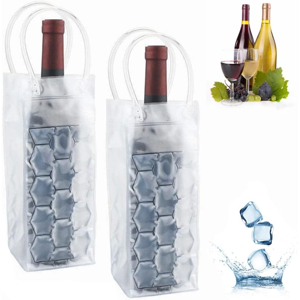 Ice Wine Chiller Cooling Gel Clear Freezer Bag for Wine Bottle Chiller Cooler for Red White