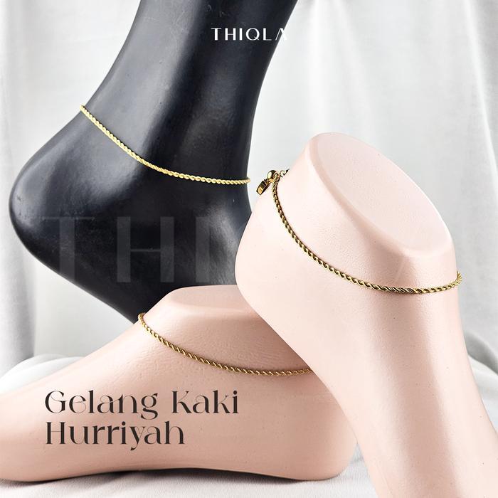Thiqla - Gelang Kaki Dewasa Jumbo Hurriyah - Gelang Kaki Tali Tambang Emas Mirip Gelang Kaki Cewek