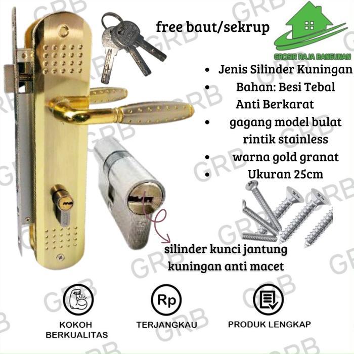 Kunci Pintu / Door Handle Set 15 Cm 20 Cm 25 Cm High Quality / Pegangan Pintu / Slot Kunci Set