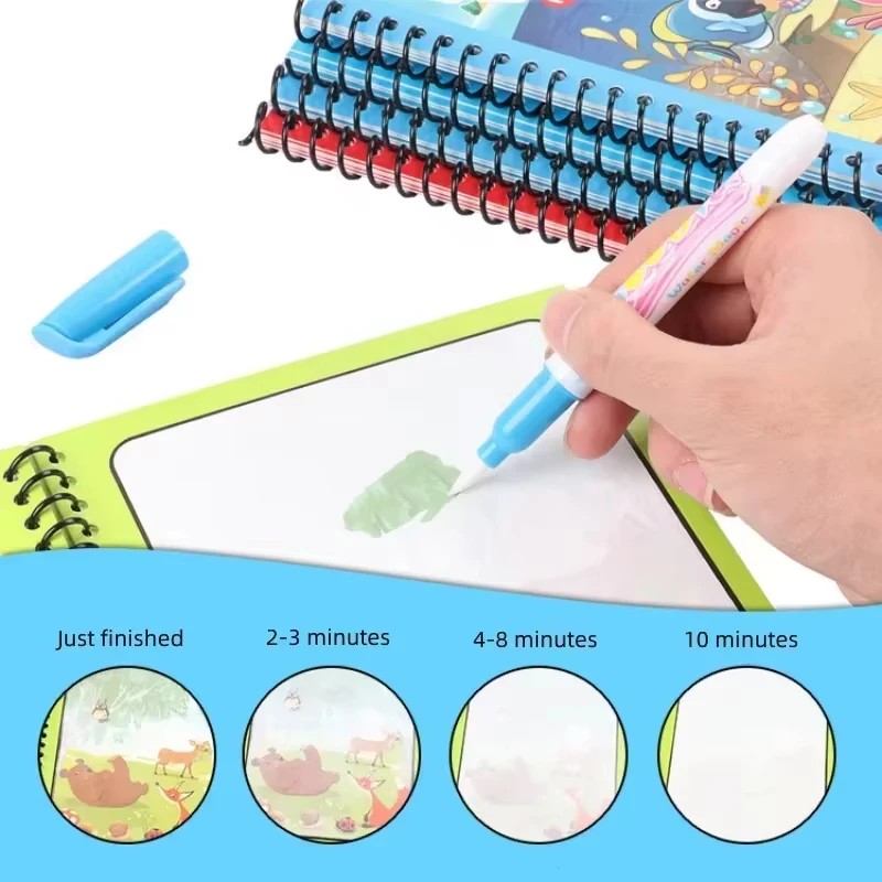 Kids Graffiti Coloring Water Picture Book Sensory Early Education Puzzle Drawing Toy Ocean Dinosaur