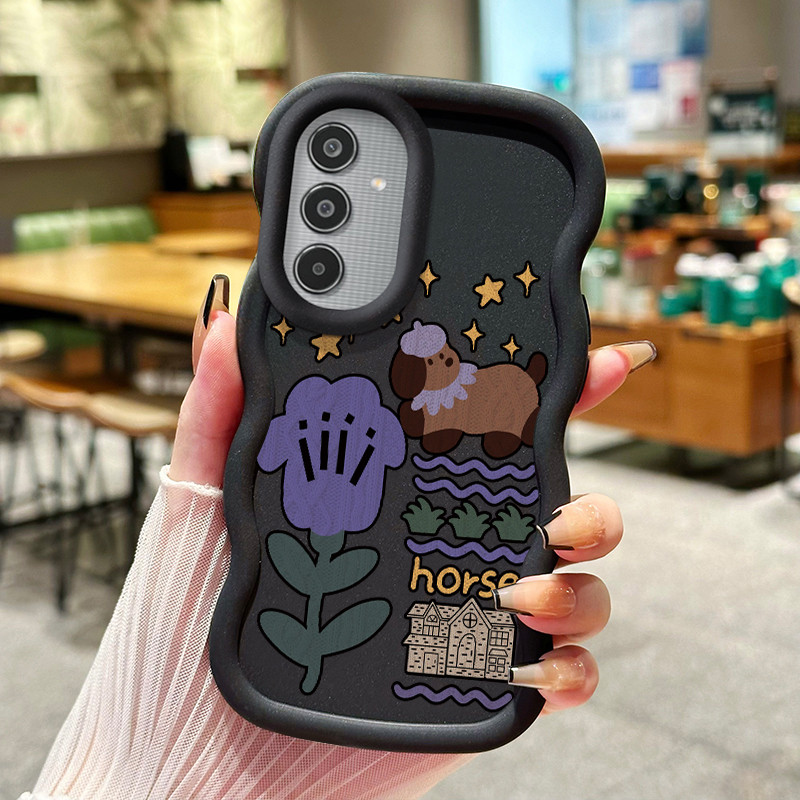 Casing Untuk Samsung A35 5G Case Casing Tulip Graffiti dan Kartun Graffiti pola HP Cesing lunak Sili