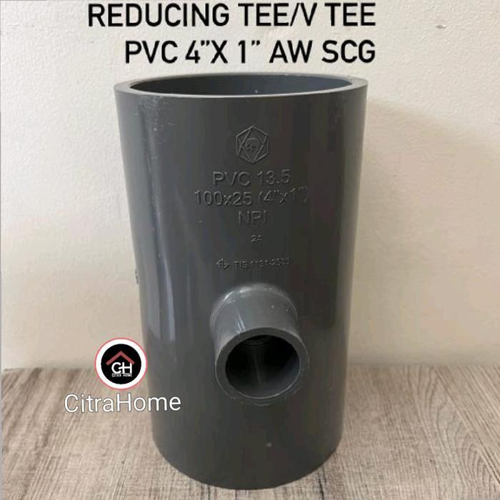 Reducing Tee/ Verlop Tee Pvc 4"X 1" Aw Scg Ready