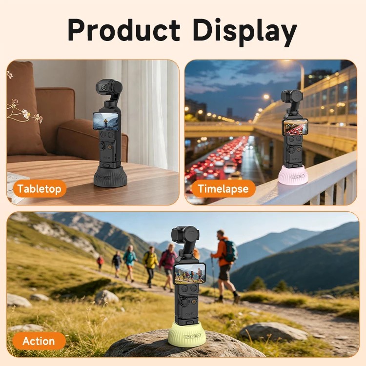 Stand Base for DJI Osmo Pocket 4 Car Fixed Silicone Base Desktop Anti-skid Support Upright Base for