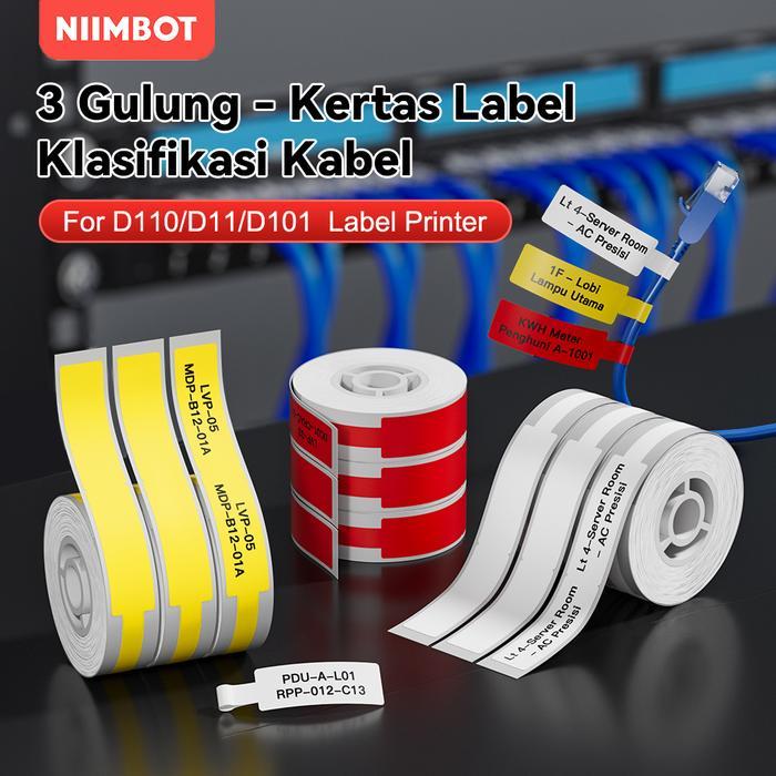 NIIMBOT D110/D11/D11_H/D110_M/D101 Kabel Label Printer Stiker, Label Stiker Kabel Fiber Optik