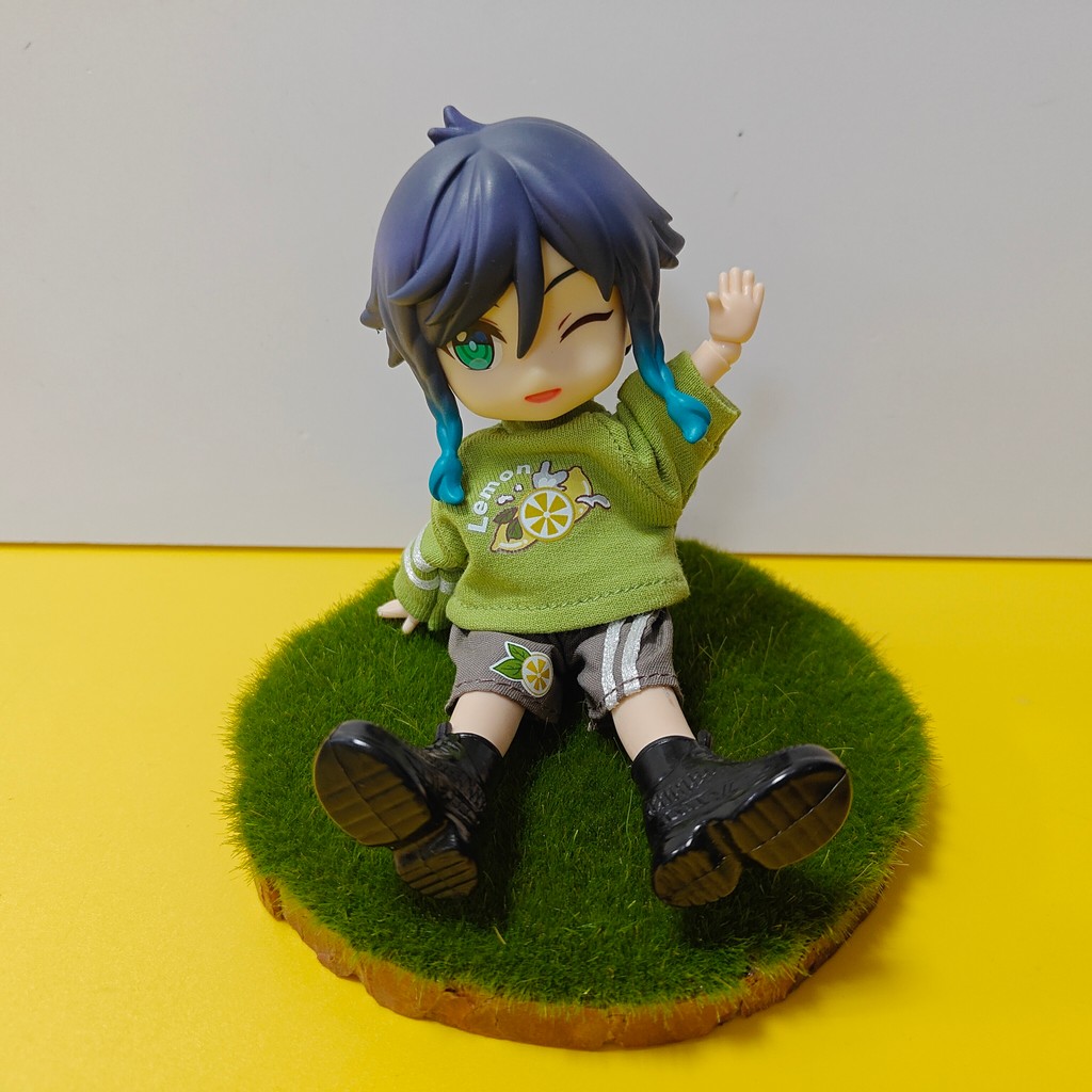 Genshin Impact Anime Venti Ob11 1/12 Model Doll Action Figure Genshin Impact Venti Green Suit Model