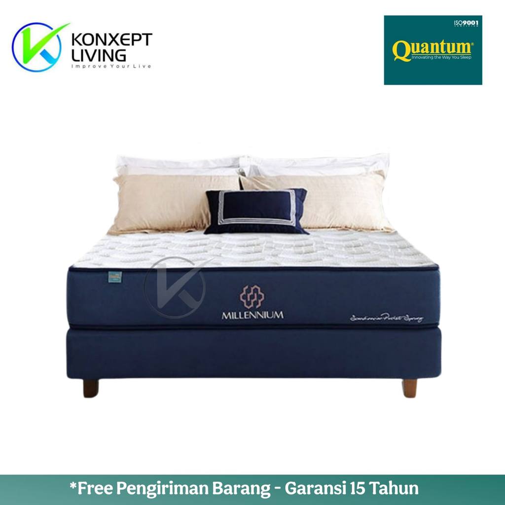 Quantum Springbed Millennium Scandinavian Ukuran 180x200 Fullset Tanpa Sandaran