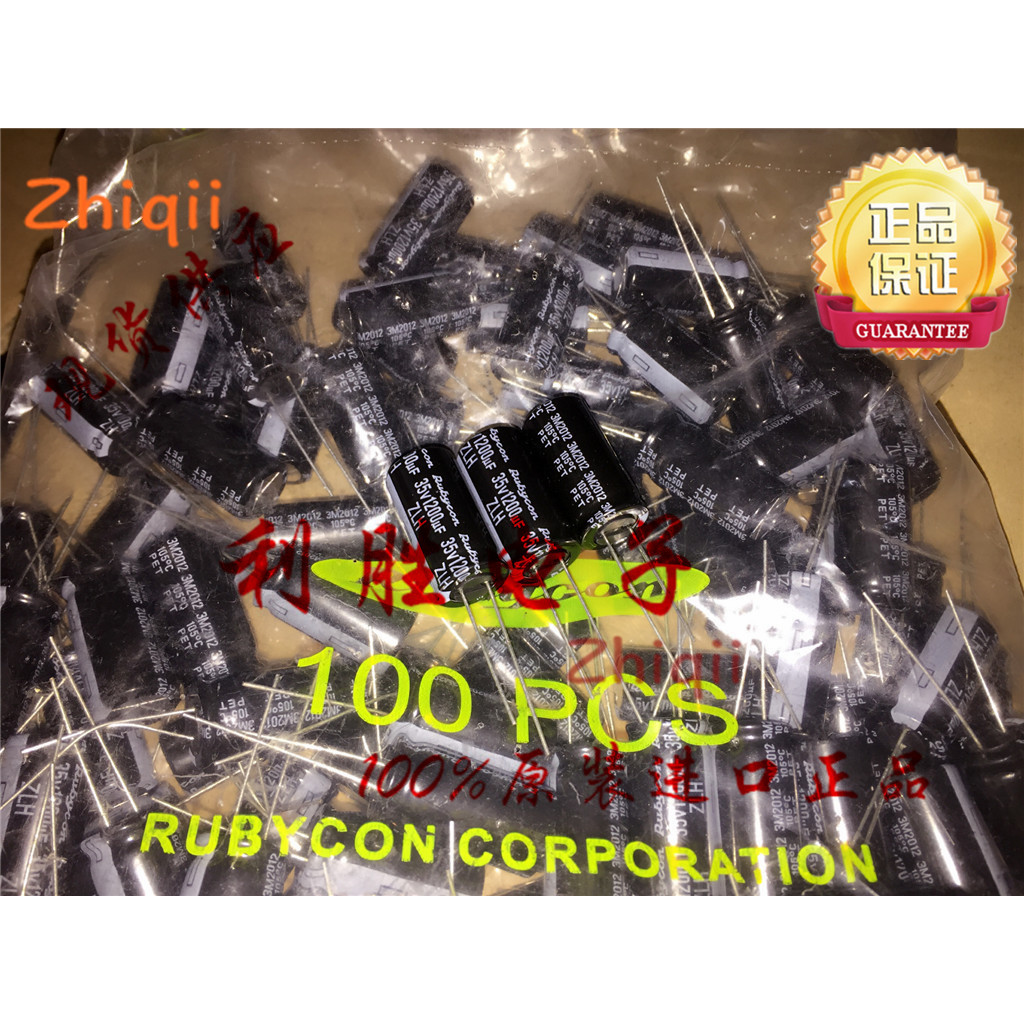 10pcs/20pcs Original new 1200UF 35V Japan Rubycon capacitor 35V1200UF 12.5*25 ZLH high frequency low