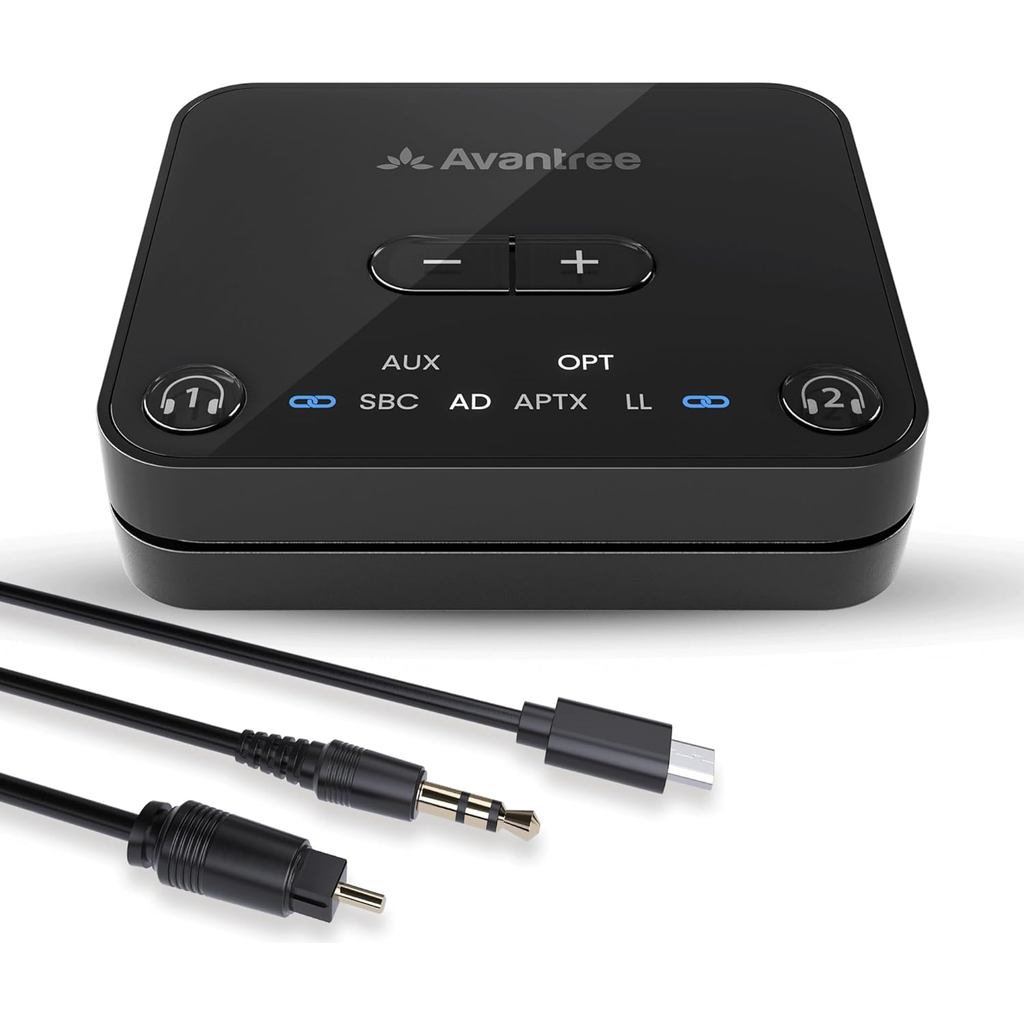 Avantree Audikast 3 Bluetooth 5.3 Transmitter for TV with Volume Control, aptX Low Latency Audio