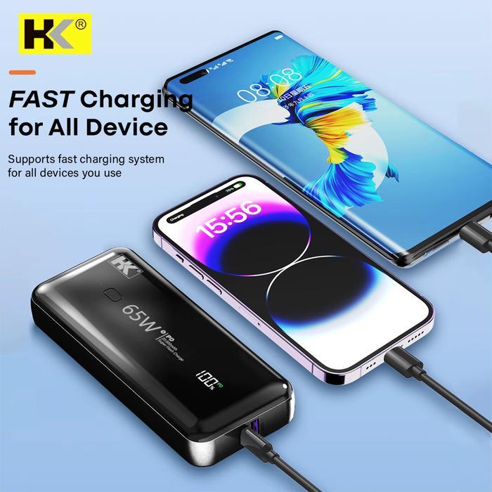 HK D202 Powerbank Support Laptop 65W 20000mAh PD Fast Charging Digital Display
