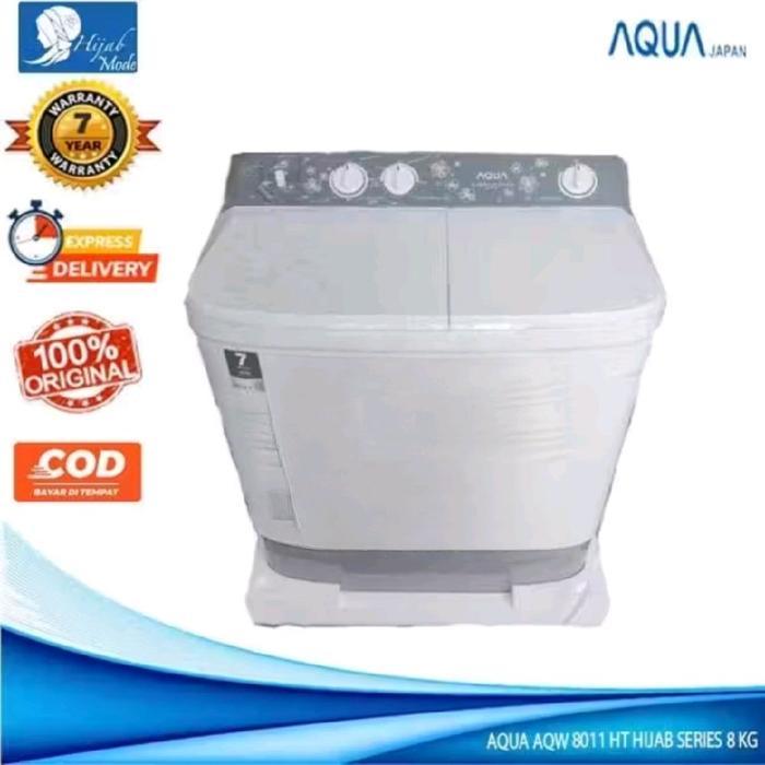 Mesin Cuci AQUA 2 Tabung 8KG QW 8011HT / QW-8011 HT / QW 8011HT Twin Tube