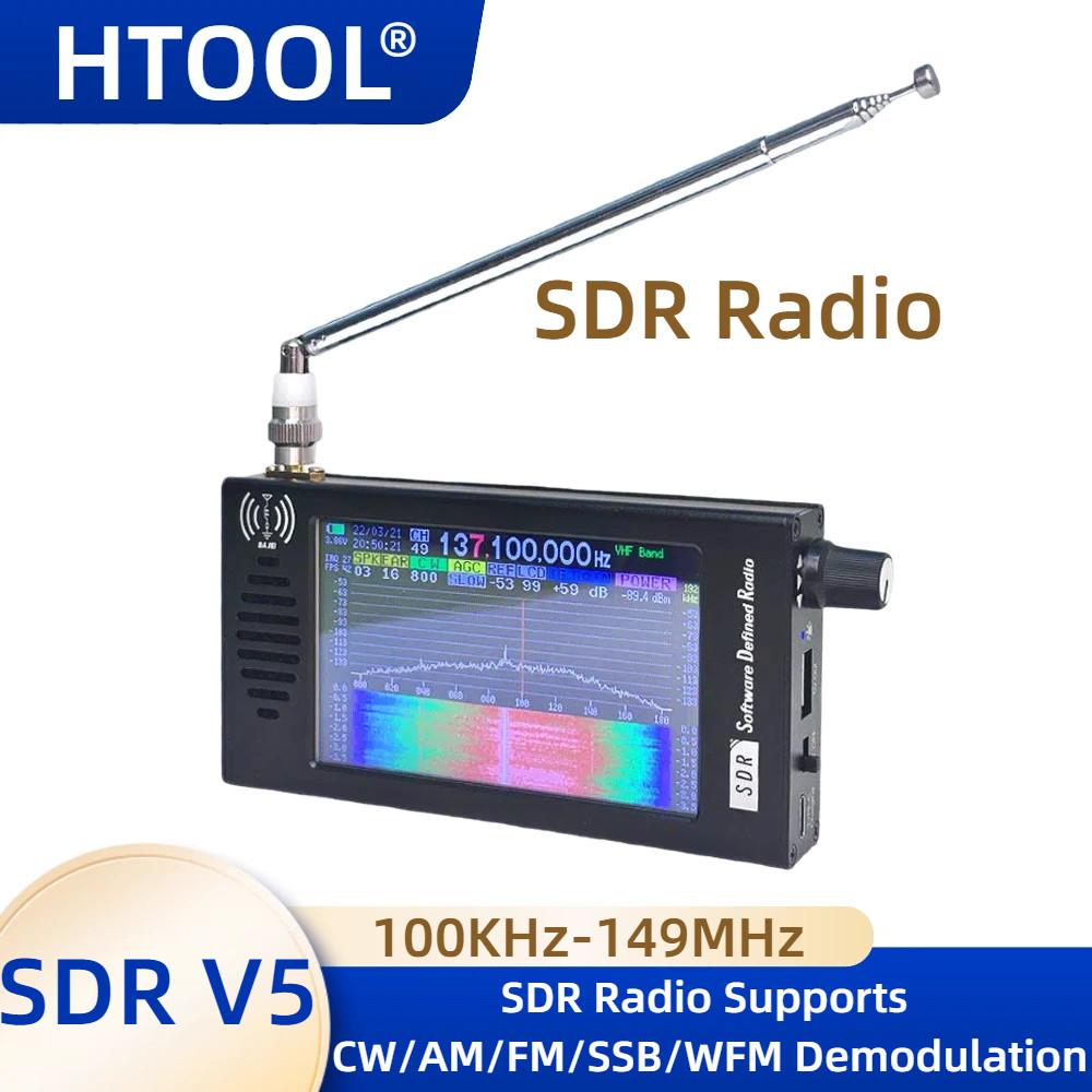 HTOOL SDR Radio Shortwave DSP Digital FM Radio Receiver Tranceiver SDR DSP Demodulation Color