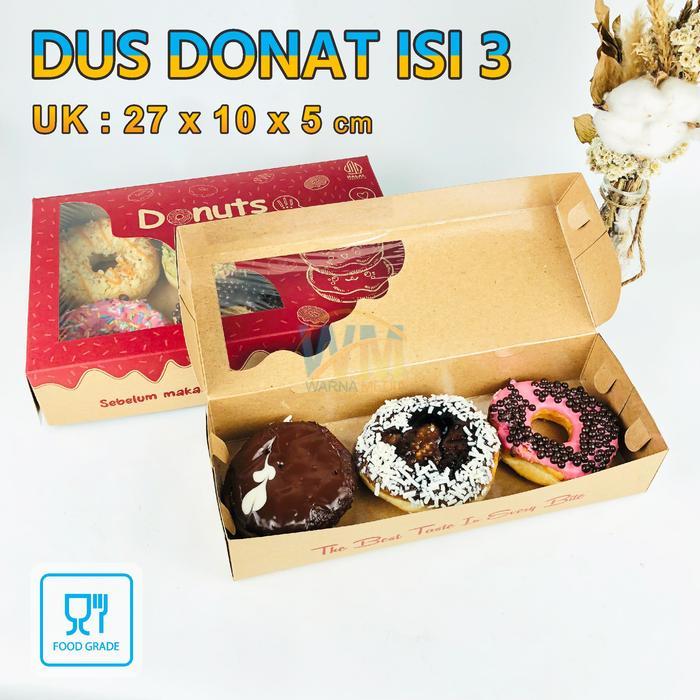 (Isi 30Pcs) Box Donat Viral Isi 6 27185 Motif / Isi 3 27X10 Dus Donat Kekinian Isi 112 & Mini -