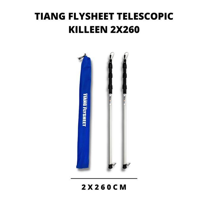 Arei - Tiang Flysheet Teleskopik Killeen 85 - 260 Cm - Tiang Double - Tarpten