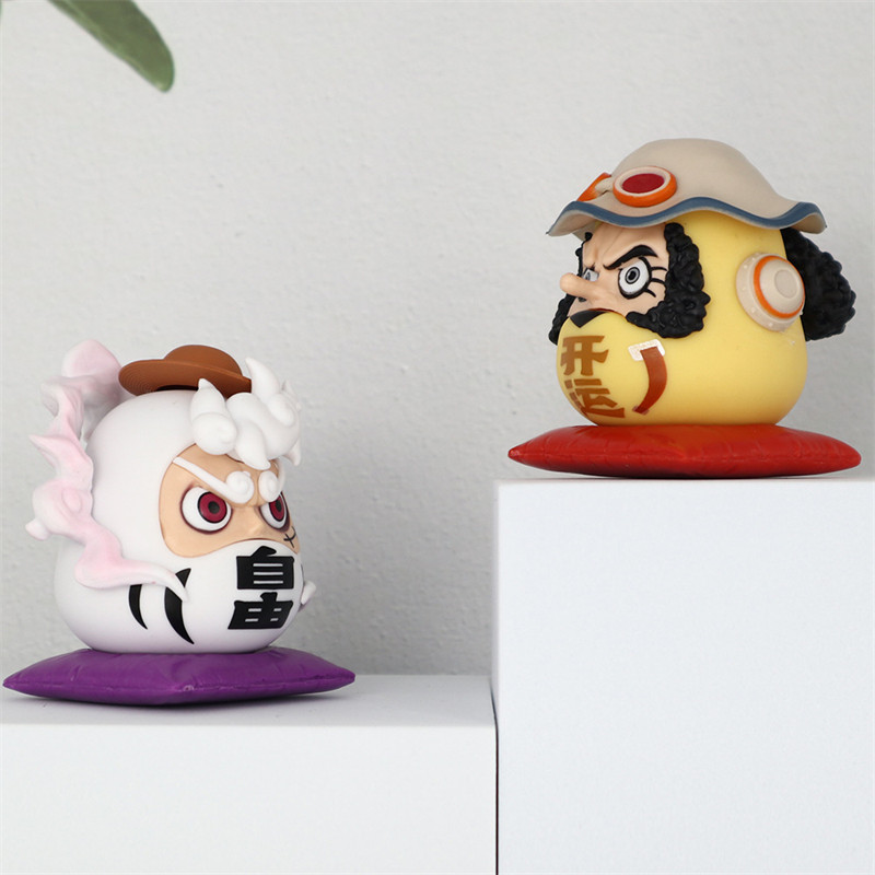 6cm Q-version One Piece Anime Figure Nika Luffy Zoro Sanji Nami Cos Super Dharma Figurine PVC Statue