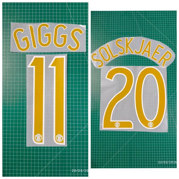 Nameset Manchester United Mu Cup 06-07 Giggs Solskjaer Polyprint