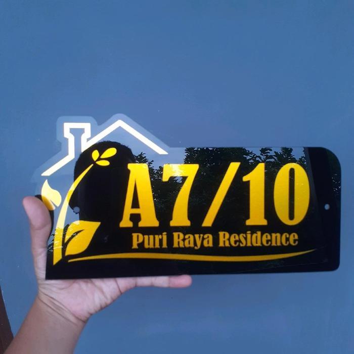 nomor rumah bahan acrylic type pucuk(GRATIS PACKING Kayu ) nomor rumah aestetic, papan nomor rumah,