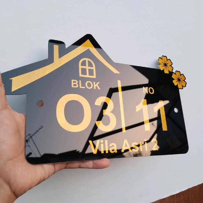 NOMOR RUMAH AKRILIK 2 BUNG ACRYLIC GRATIS PACKING Kayu