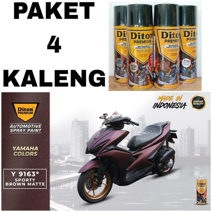 PAKET-4KALENG pilok cat semprot diton premium Y9163 Sporty brown matte COKLAT DOFF